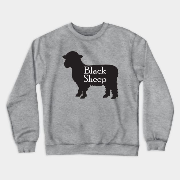 MUTCD W11-17 Black Sheep Crossing Sign Crewneck Sweatshirt by HipsterSketch